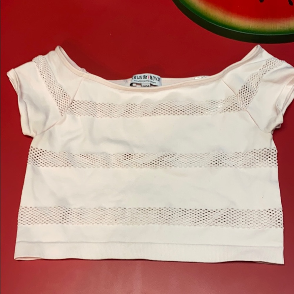 Mesh Striped Crop Top